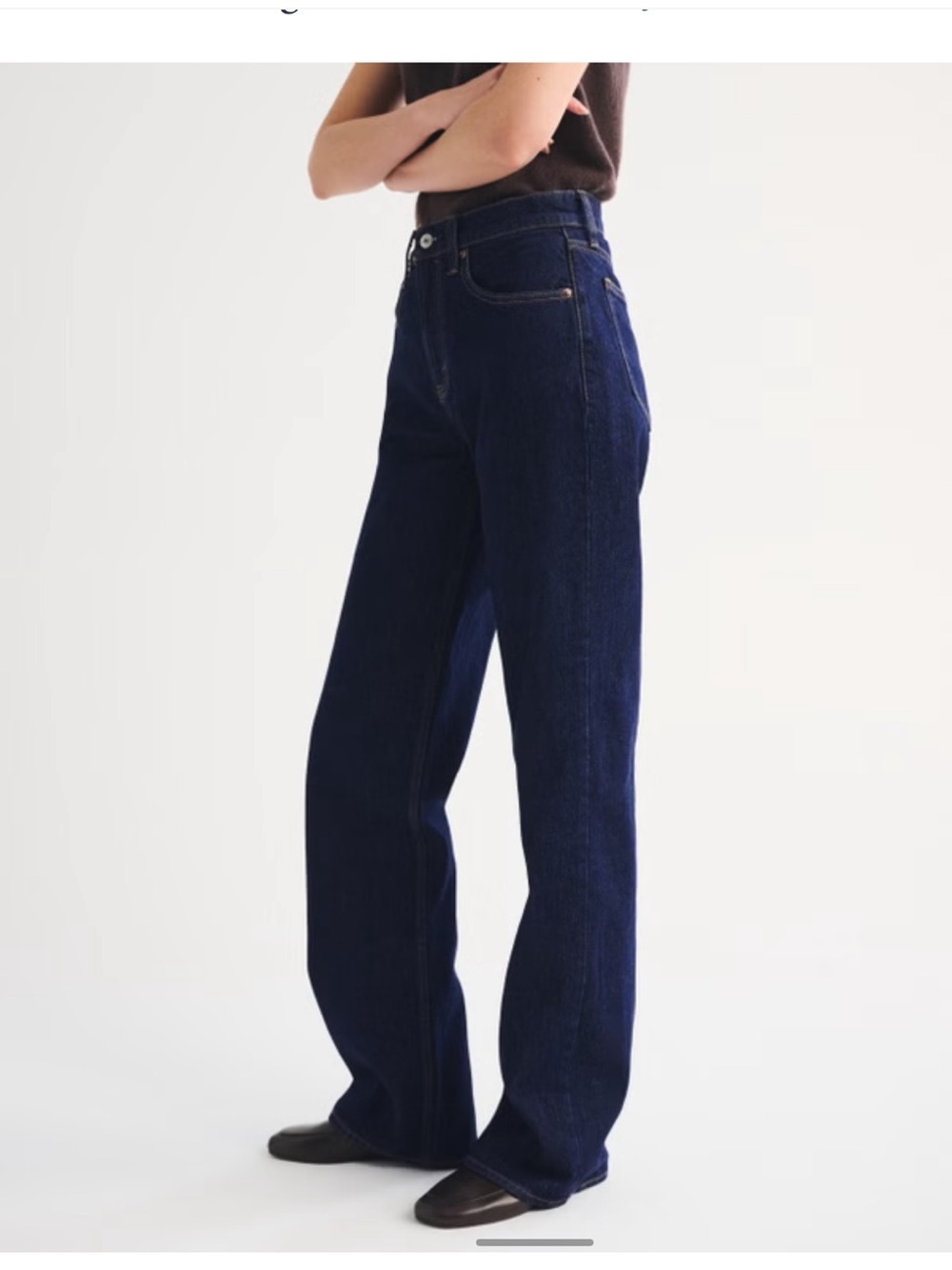 Abercrombie & Fitch High Rise 90s Relaxed Jean 27 Long dark wash